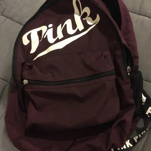VS PINK Burgundy Campus Backpack